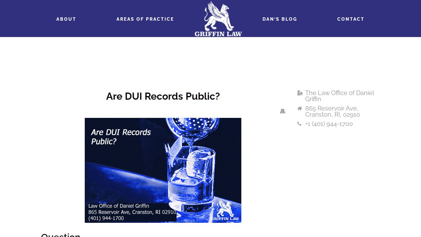 Are DUI Records Public? | RI DUI Lawyer | Attorney Daniel Griffin